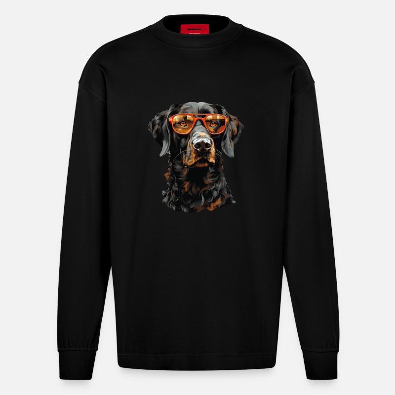 Hund - Heavyweight Oversized Organic Langarmshirt Made in EU - SOLID BLACK