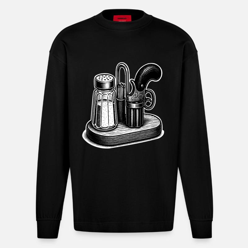 Sald und Pepperbox - Heavyweight Oversized Organic Langarmshirt Made in EU - SOLID BLACK
