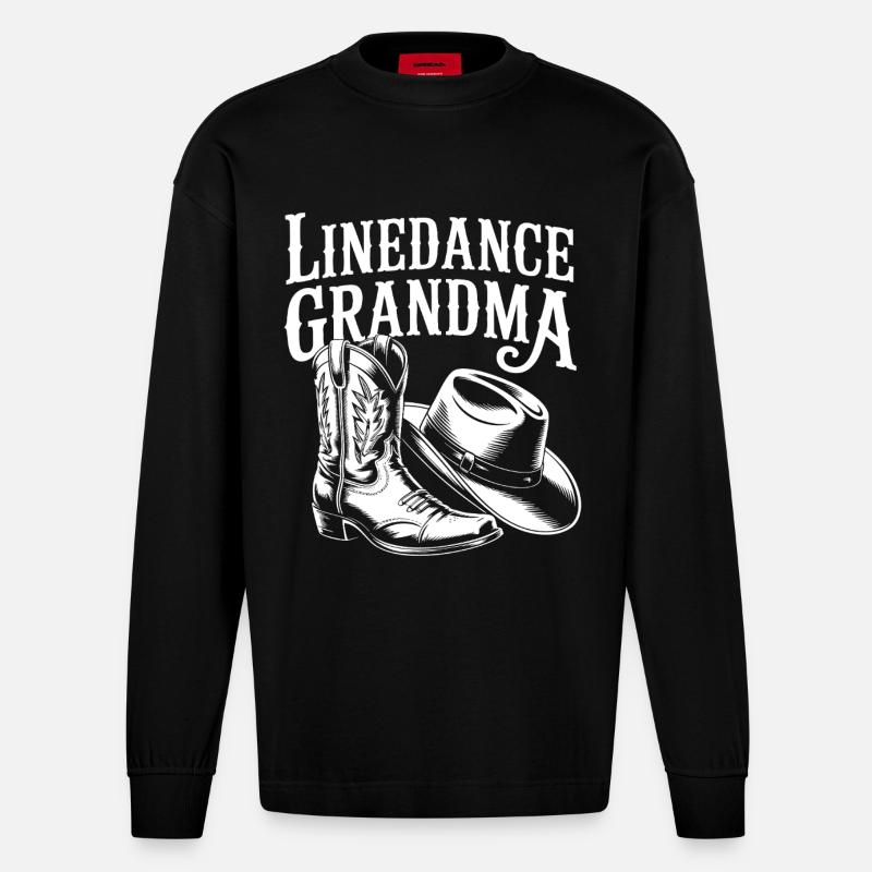LineDance Großmama Boots - Heavyweight Oversized Organic Langarmshirt Made in EU - SOLID BLACK