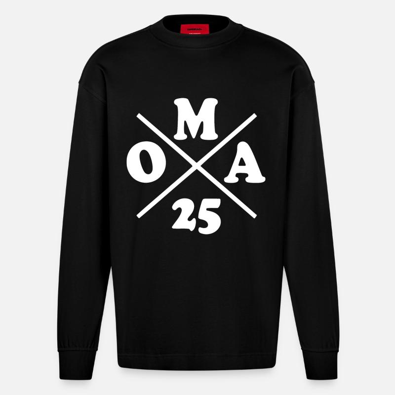 Oma 2025 - Heavyweight Oversized Organic Langarmshirt Made in EU - SOLID BLACK