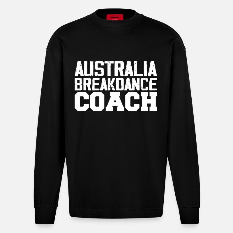 Australien Breakdance Trainer - Heavyweight Oversized Organic Langarmshirt Made in EU - SOLID BLACK