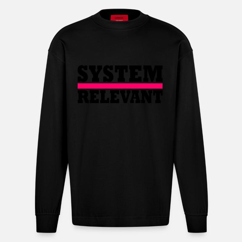 System relevant - Heavyweight Oversized Organic Langarmshirt Made in EU - SOLID BLACK