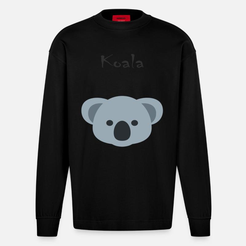 Koala - Heavyweight Oversized Organic Langarmshirt Made in EU - SOLID BLACK
