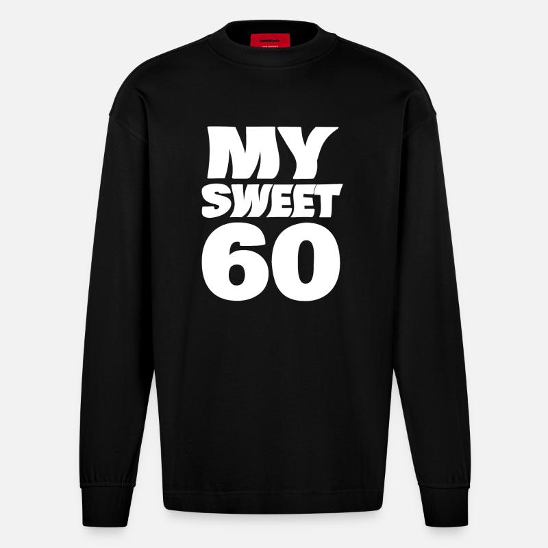 Doux 60 - Manches longues bio épais oversize fabriqué en UE - SOLID BLACK