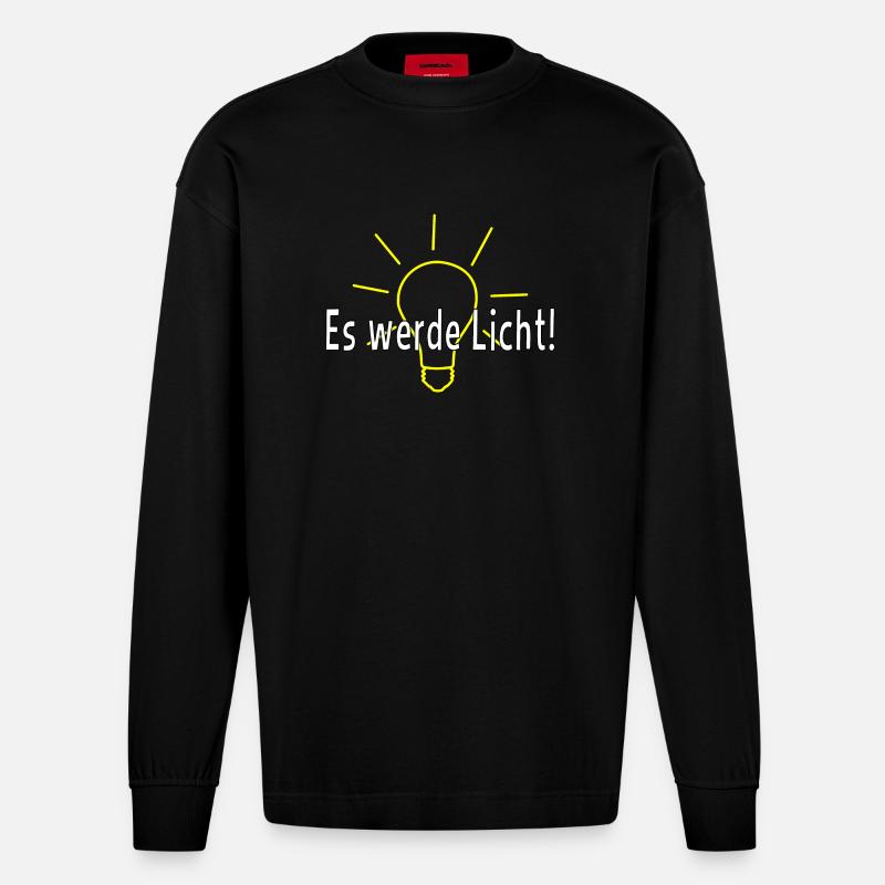 Es werde Licht! - Heavyweight Oversized Organic Langarmshirt Made in EU - SOLID BLACK