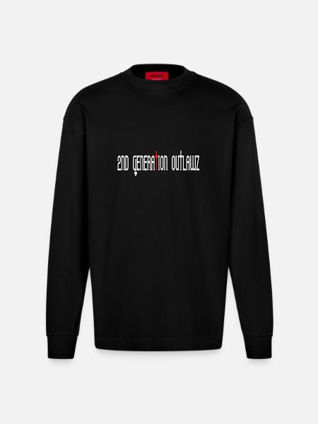 2nd Generation Outlawz / 2go - Heavyweight Oversized Organic Longsleeve Shirt Made in EU - SOLID BLACK