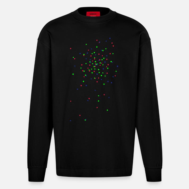 konfetti räppli flocken - Heavyweight Oversized Organic Langarmshirt Made in EU - SOLID BLACK