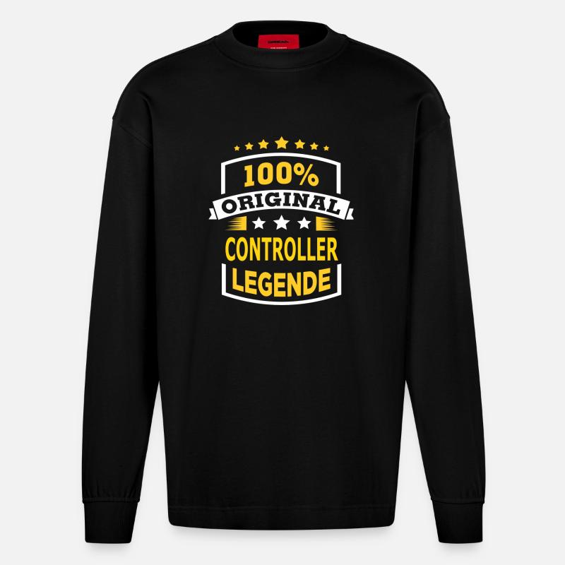 CONTROLLER - Heavyweight Oversized Organic Langarmshirt Made in EU - SOLID BLACK