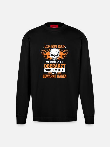 OBERARZT - Heavyweight Oversized Organic Langarmshirt Made in EU - SOLID BLACK
