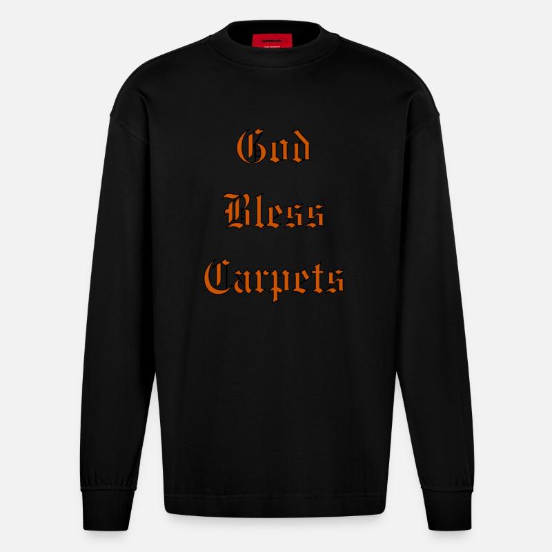 GodBlessCarpets - Manches longues bio épais oversize fabriqué en UE - SOLID BLACK