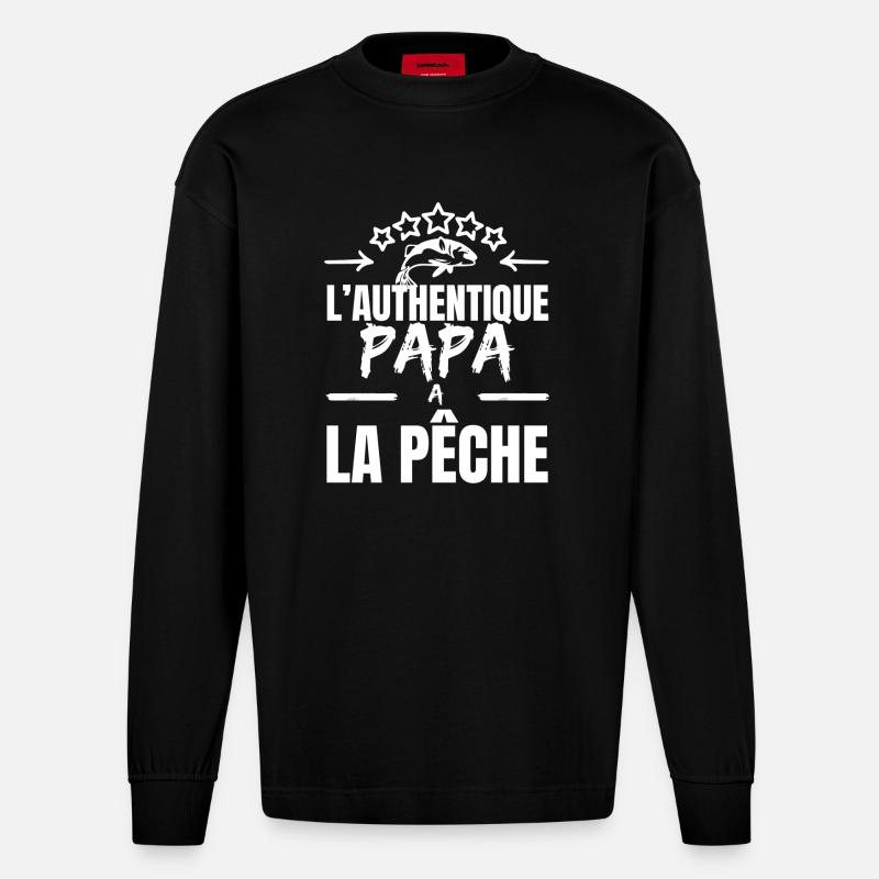DER AUTHENTISCHE VATER - Heavyweight Oversized Organic Langarmshirt Made in EU - SOLID BLACK