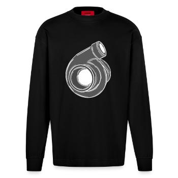 Turbo - Manches longues bio épais oversize fabriqué en UE - SOLID BLACK - Devant