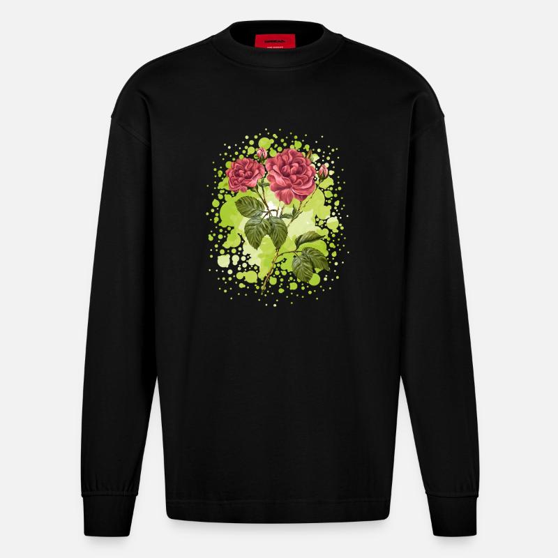 Fleur - Manches longues bio épais oversize fabriqué en UE - SOLID BLACK