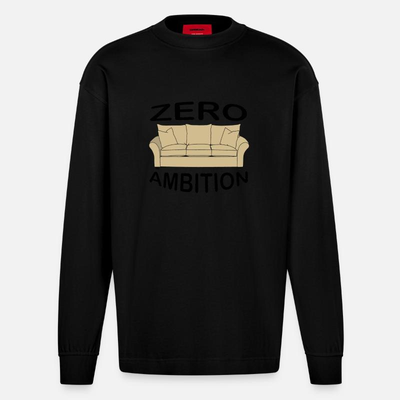 zero ambition - Manches longues bio épais oversize fabriqué en UE - SOLID BLACK