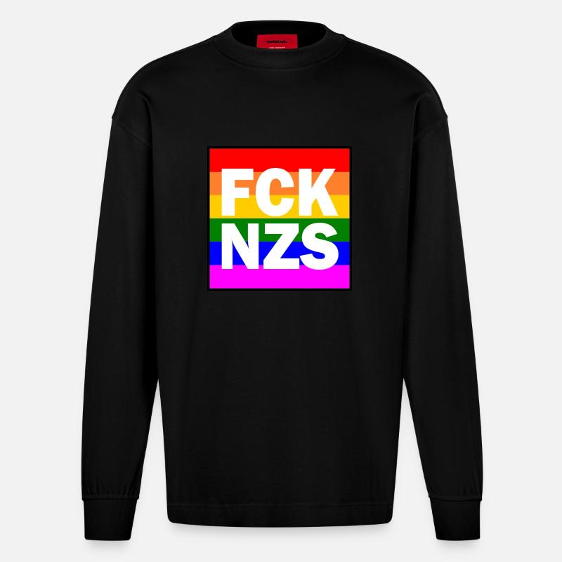 Fck nzs - Heavyweight Oversized Organic Langarmshirt Made in EU - SOLID BLACK