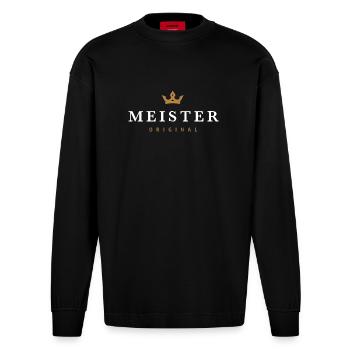 Master Original Family Logo - Heavyweight Oversized Organic Longsleeve Shirt Made in EU - SOLID BLACK - Front