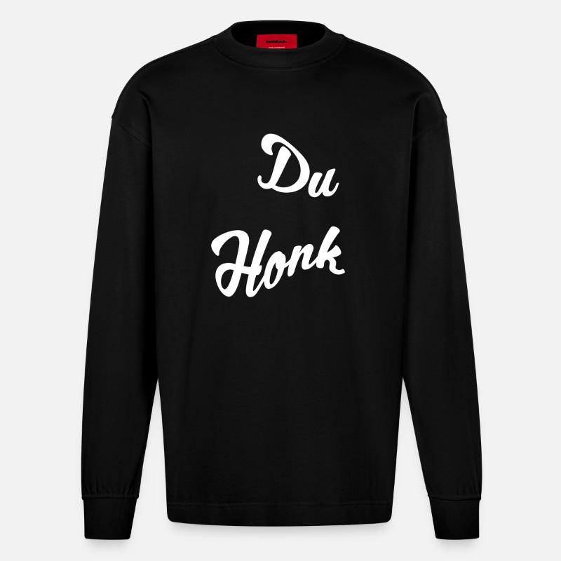 Du Honk - Heavyweight Oversized Organic Langarmshirt Made in EU - SOLID BLACK