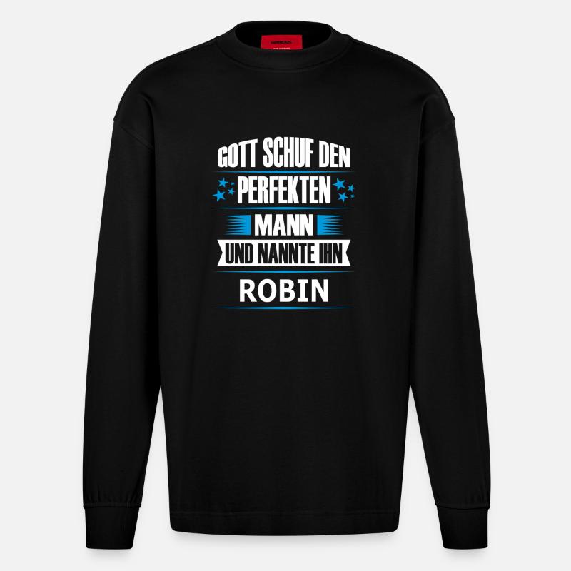 ROBIN - Heavyweight Oversized Organic Langarmshirt Made in EU - SOLID BLACK