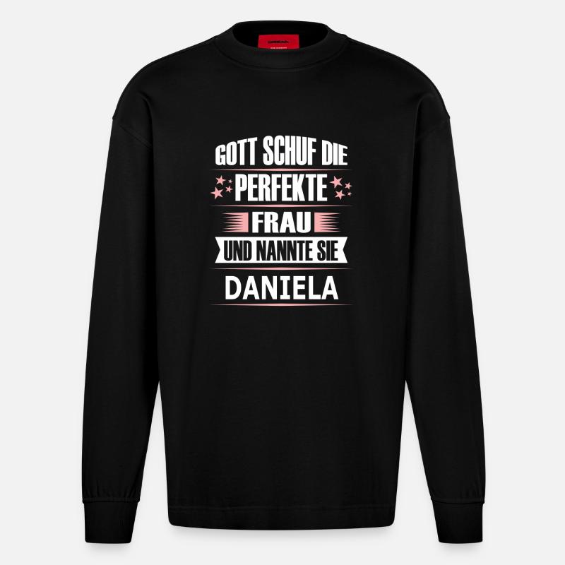 DANIELA - Heavyweight Oversized Organic Langarmshirt Made in EU - SOLID BLACK
