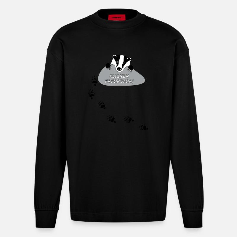 petites Frechdachs harcèlent effronté piste - Manches longues bio épais oversize fabriqué en UE - SOLID BLACK