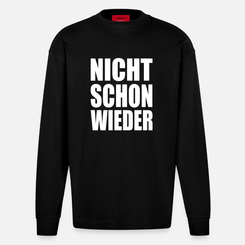 text1054 - Heavyweight Oversized Organic Langarmshirt Made in EU - SOLID BLACK