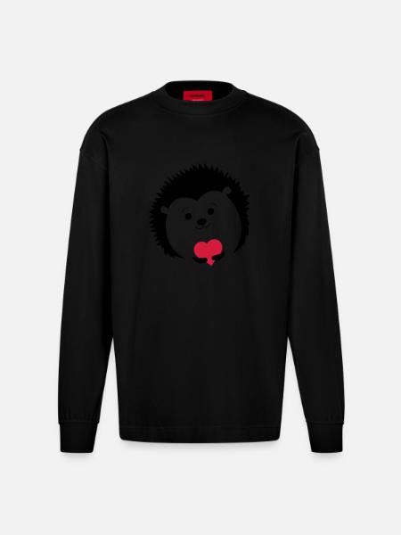 suesser_igel - Manches longues bio épais oversize fabriqué en UE - SOLID BLACK