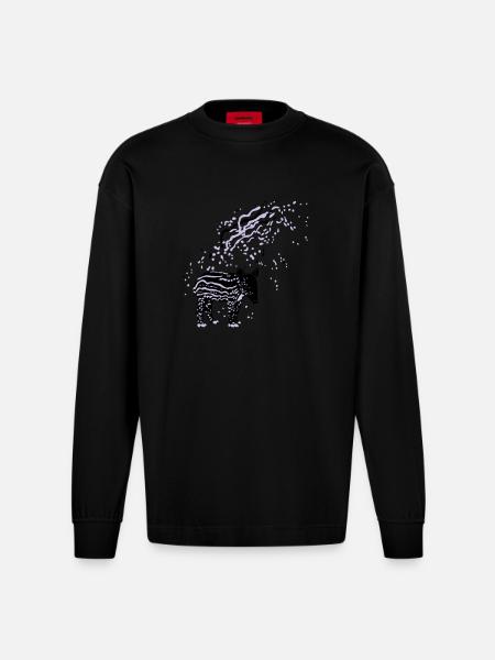 PLUX Tapir - Heavyweight Oversized Organic Langarmshirt Made in EU - SOLID BLACK