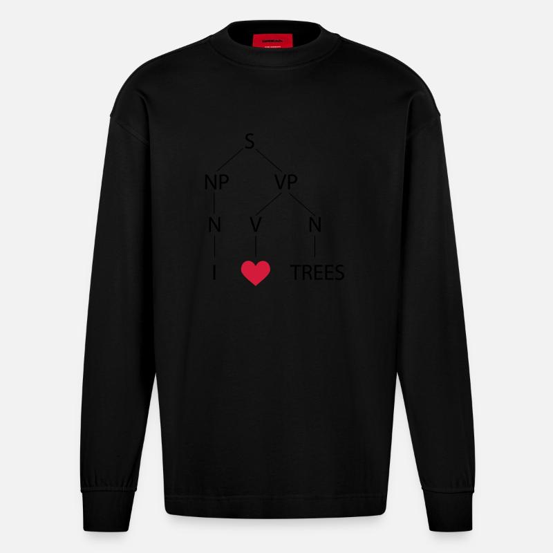 Syntax tree - Heavyweight Oversized Organic Longsleeve Shirt Made in EU - SOLID BLACK