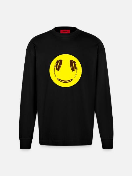 Smily - Heavyweight Oversized Organic Longsleeve Shirt Made in EU - SOLID BLACK