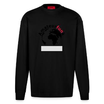 Amateurfunk - Heavyweight Oversized Organic Langarmshirt Made in EU - SOLID BLACK - Vorne