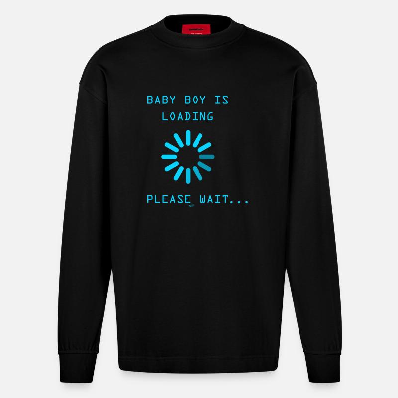 Baby Boy loading - Manches longues bio épais oversize fabriqué en UE - SOLID BLACK