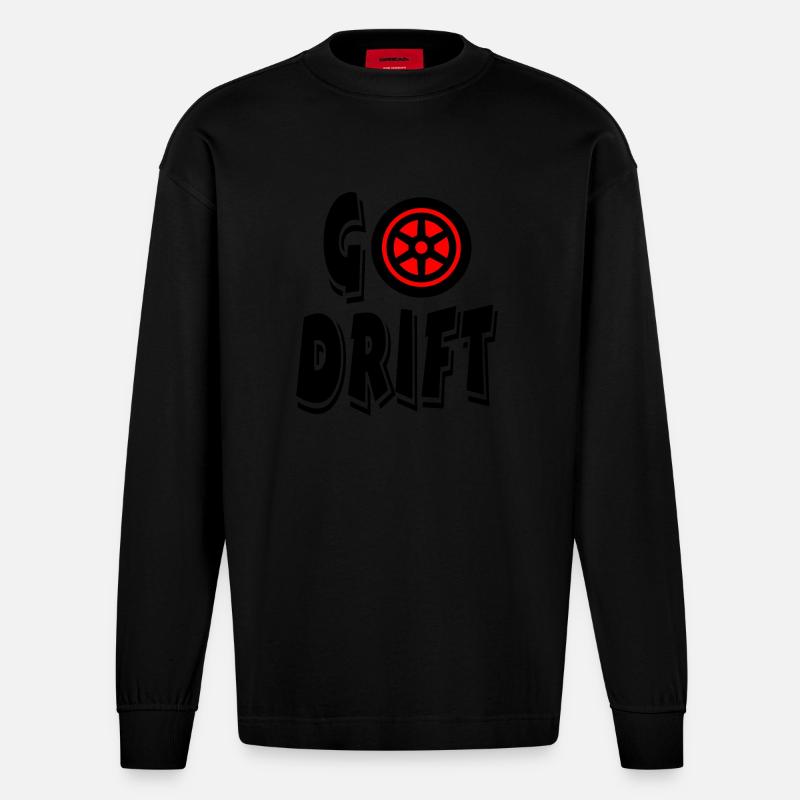 Auto - Heavyweight Oversized Organic Langarmshirt Made in EU - SOLID BLACK