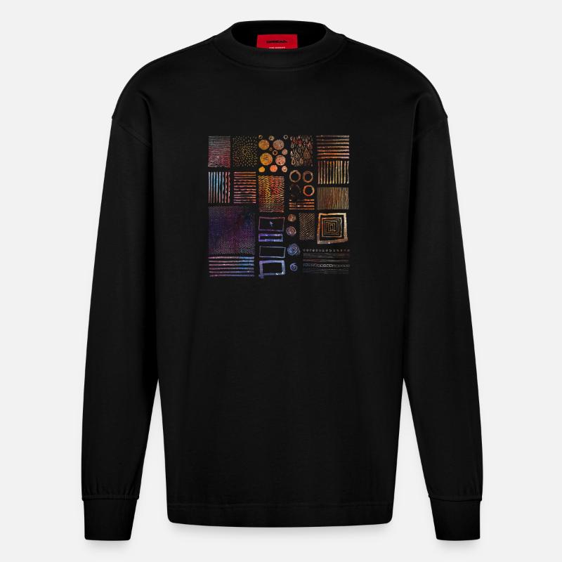 Graphisme - Manches longues bio épais oversize fabriqué en UE - SOLID BLACK