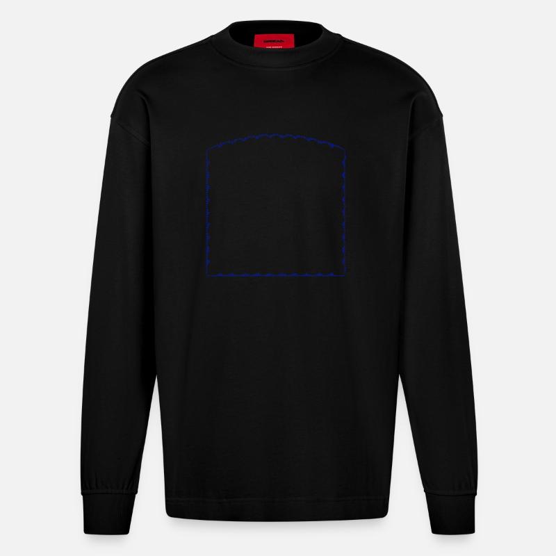 Bordure créative - Vectorale - Manches longues bio épais oversize fabriqué en UE - SOLID BLACK