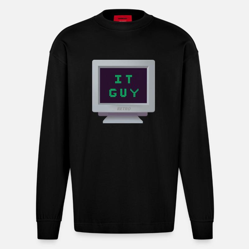 CRT - Informatik - Heavyweight Oversized Organic Langarmshirt Made in EU - SOLID BLACK