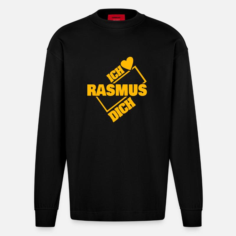 Rasmus - Heavyweight Oversized Organic Langarmshirt Made in EU - SOLID BLACK