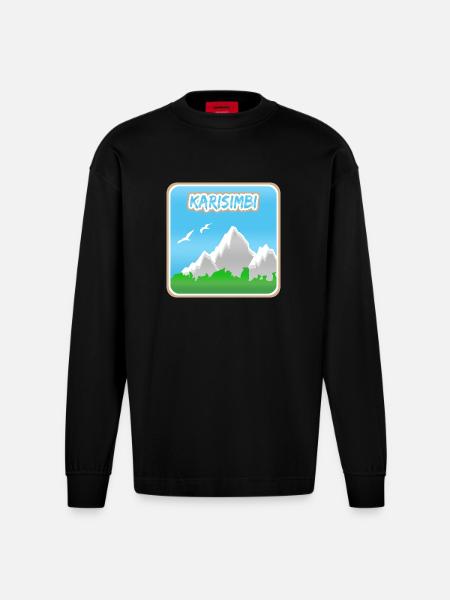 Alpinisme Karisimbi - Manches longues bio épais oversize fabriqué en UE - SOLID BLACK