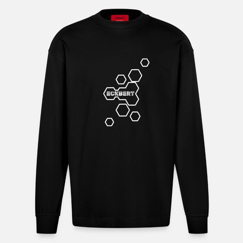 Eckbert als Name - Heavyweight Oversized Organic Langarmshirt Made in EU - SOLID BLACK