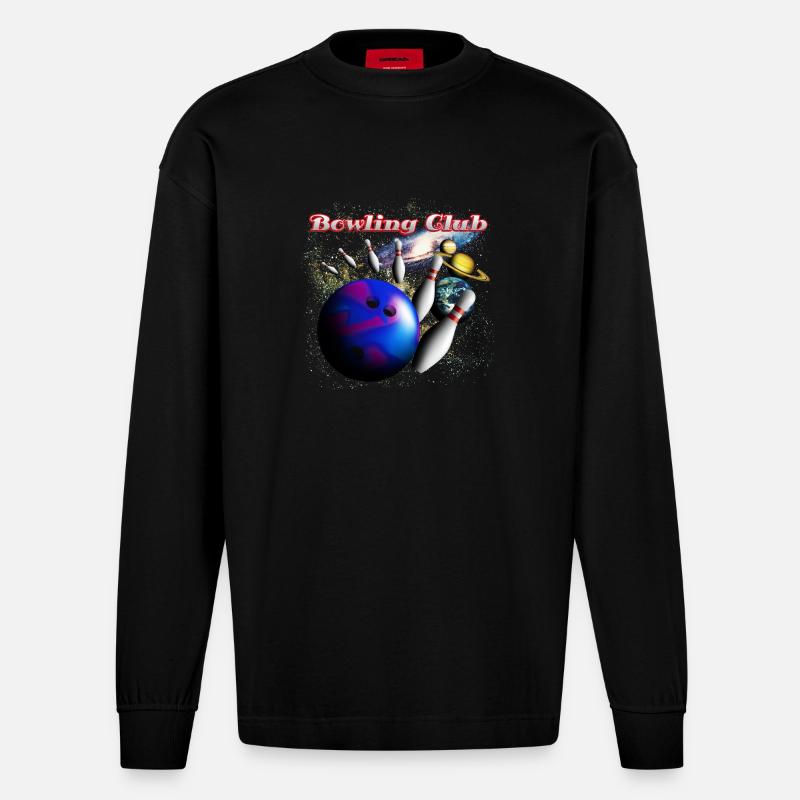 bowling_space_a - Heavyweight Oversized Organic Langarmshirt Made in EU - SOLID BLACK