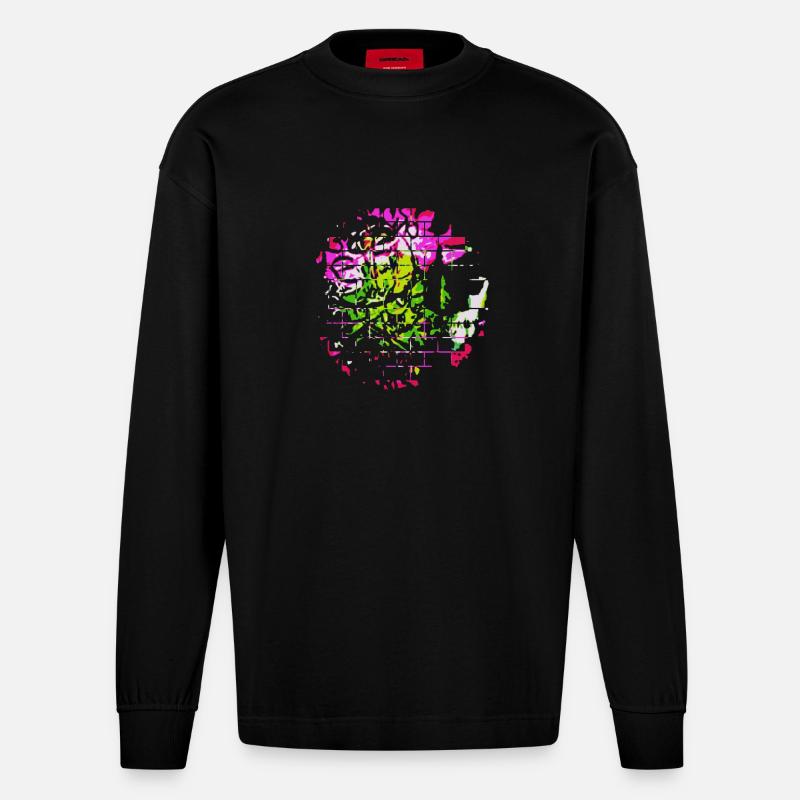 Graffiti - Heavyweight Oversized Organic Langarmshirt Made in EU - SOLID BLACK