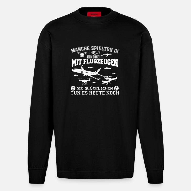 Modellbauer - Heavyweight Oversized Organic Langarmshirt Made in EU - SOLID BLACK