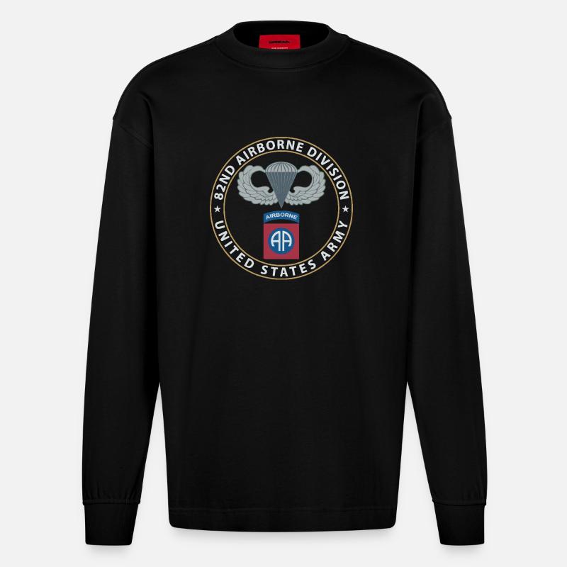 82nd-2 - Heavyweight Oversized Organic Langarmshirt Made in EU - SOLID BLACK