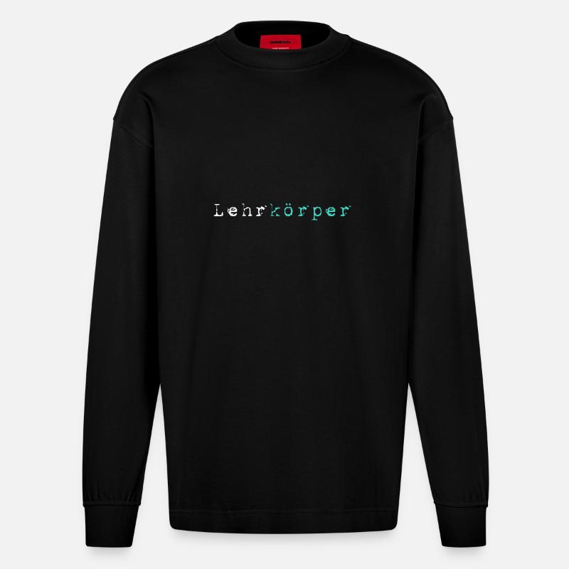 Lehrkörper - Heavyweight Oversized Organic Langarmshirt Made in EU - SOLID BLACK