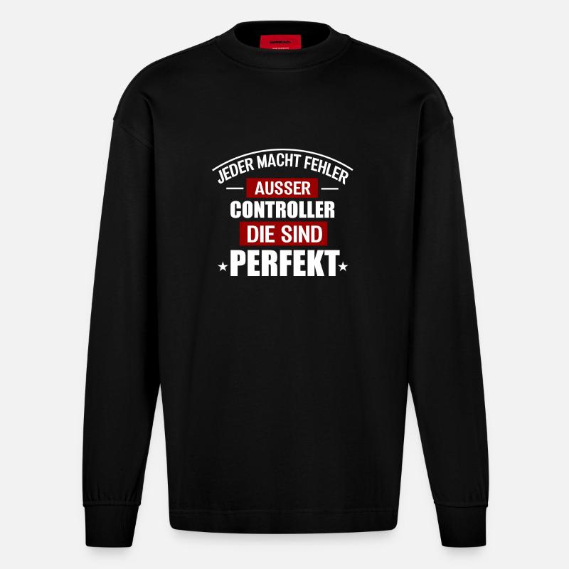 CONTROLLER - Heavyweight Oversized Organic Langarmshirt Made in EU - SOLID BLACK