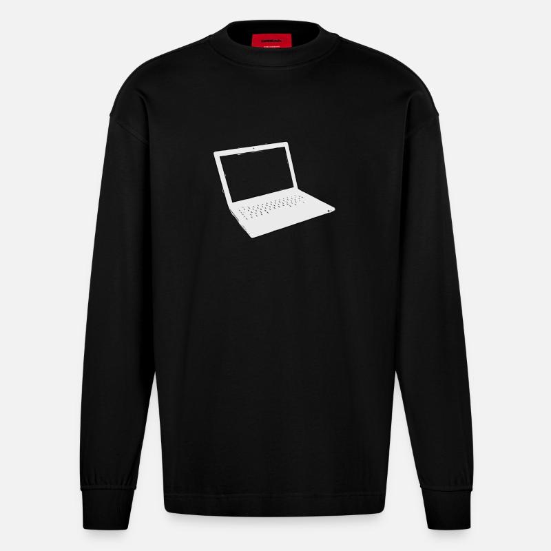 Computer - Heavyweight Oversized Organic Langarmshirt Made in EU - SOLID BLACK