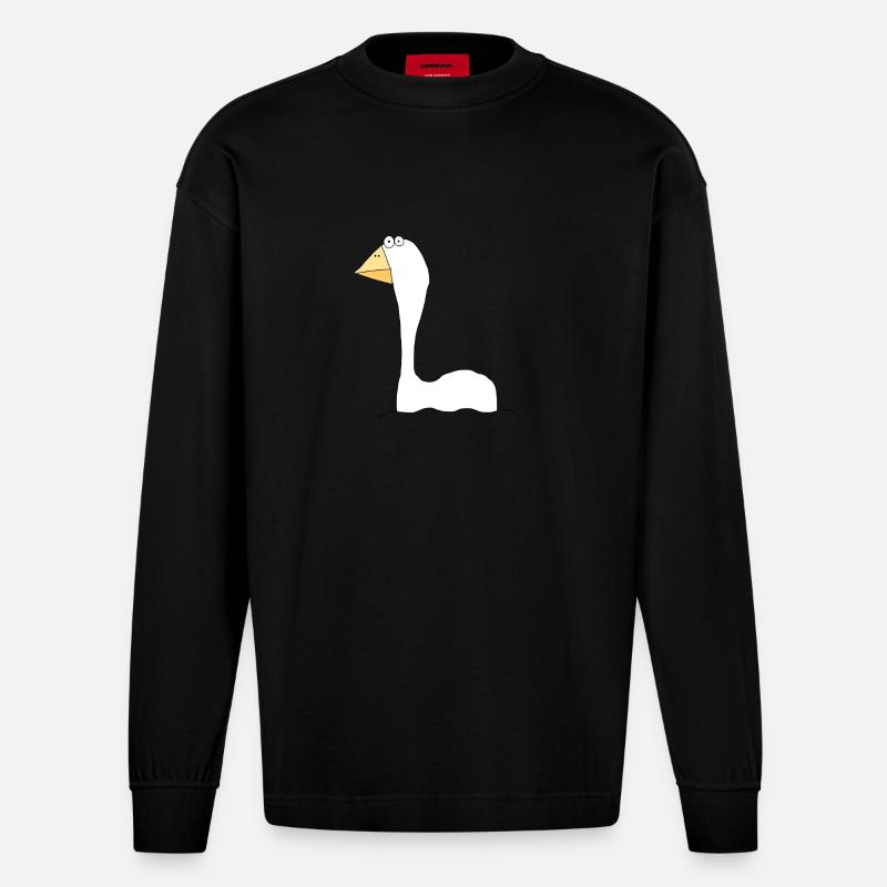 Schwan - Heavyweight Oversized Organic Langarmshirt Made in EU - SOLID BLACK