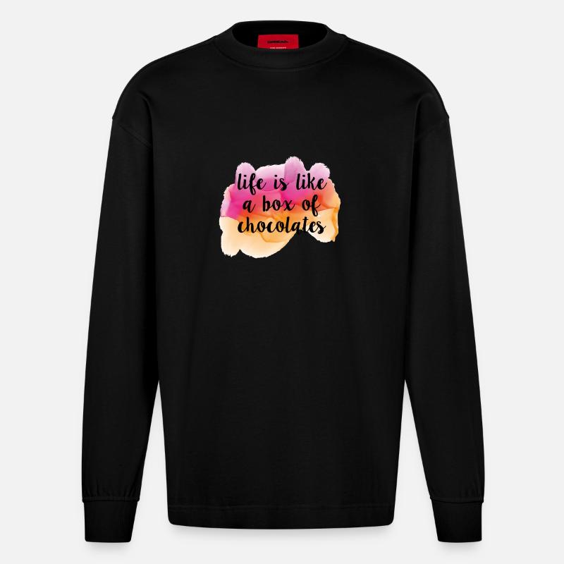 Chocolates - Heavyweight Oversized Organic Langarmshirt Made in EU - SOLID BLACK