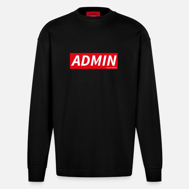 ADMIN - Heavyweight Oversized Organic Langarmshirt Made in EU - SOLID BLACK