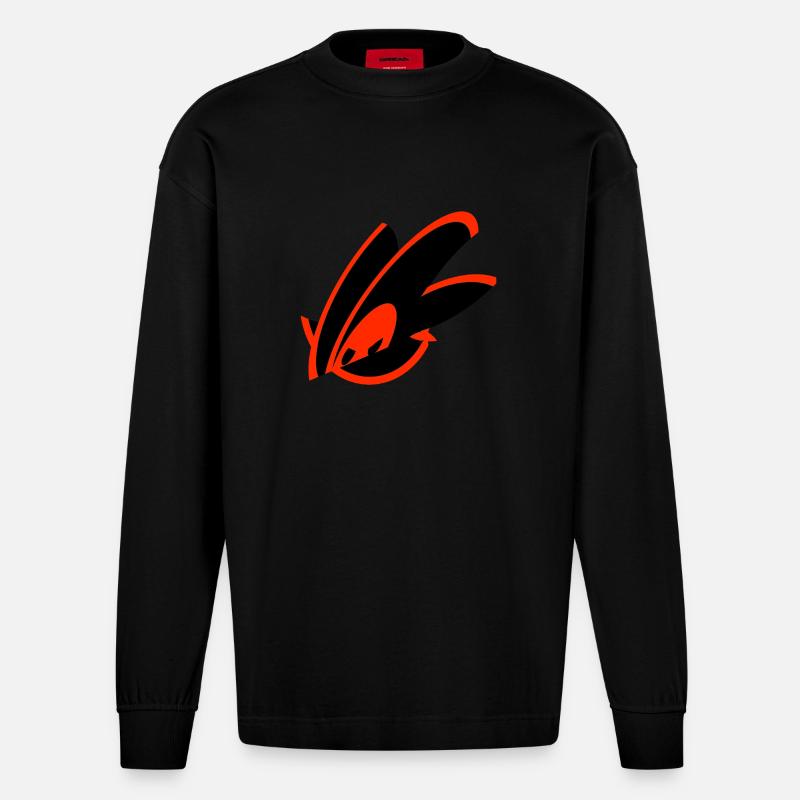 igel design - Heavyweight Oversized Organic Langarmshirt Made in EU - SOLID BLACK