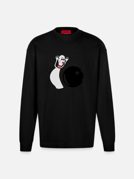Bowling Pin - Heavyweight Oversized Organic Langarmshirt Made in EU - SOLID BLACK
